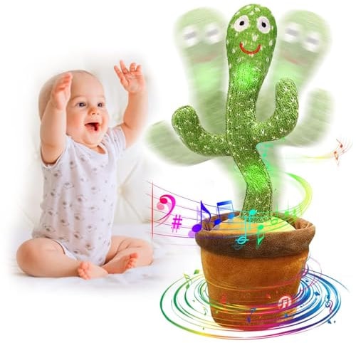 seOSTO Sprechender Tanzender Kaktus Plüschtier, Dancing Cactus Toy, Elektronischer Plüschpuppengeschenke für Internationale Kindertagsgeschenke