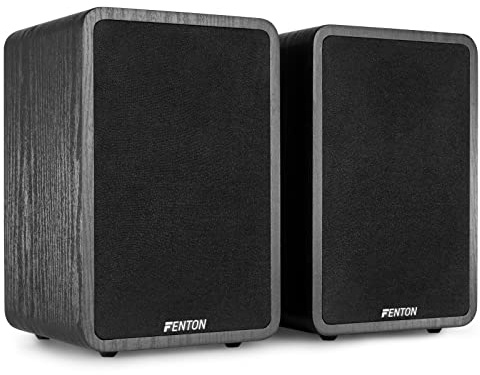 Fenton SHFB65 HiFi Lautsprecher, Regallautsprecher 6,5 Zoll, 200 Watt Kompaktlautsprecher, rutschfeste Gummifüße, Schraubklemmen, Lautsprecherset, Stereo Boxen