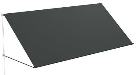 QEENTOE 300x145cm Fallarmmarkise Markise Fenstermarkise – Wetterfeste Balkonmarkise aus Stahl – UV-beständiger Sonnenschutz für Fenster, Balkon & Terrasse (Anthrazit)