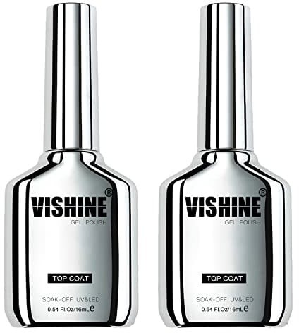 Vishine Gel-Nagellack, Semi-Permanent, Ultra Glänzend, Finish, 2 * 16 ml, Decklack, No Wipe
