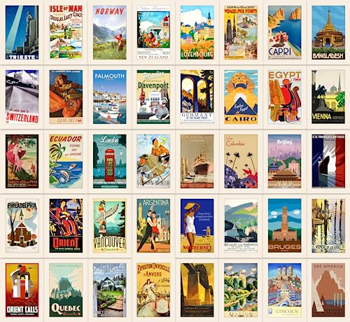 Bear and Bee 40 alte Reisepostkarten von beliebten Reisezielen im Multipack (Set 1)