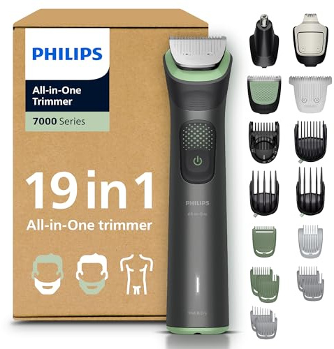 PHILIPS Multigroom 7000 für Herren - All-in-One 19-teiliger Barttrimmer und Haarschneider für Gesicht, Kopf und Körper, selbstschärfende Klingen, 26 Längeneinstellungen (0,5-20 mm), MG7962/30