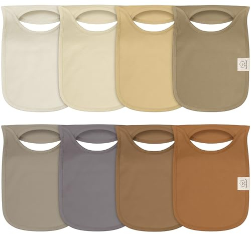 8pk Baby Lätzchen für Jungen & Mädchen, Pullover Sabberlätzchen(Terracotta) | Für zahnende Babys, Neugeborene & Kleinkinder, Weich & Saugfähig, Lätzchen Groß hält Ihr Baby sauber & trocken