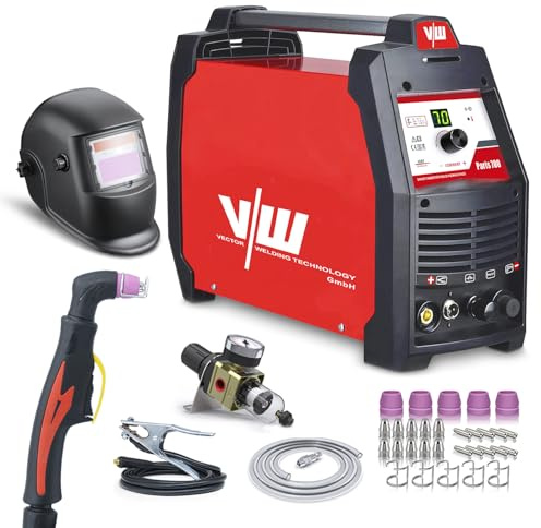 VECTOR WELDING - Plasmaschneider 70A SET - inkl. Plasmabrenner & Düsen Set - HF Pilotzündung - IGBT Technologie - Überhitzungsschutz - 24mm Stahl & 17mm Alu Schnittstärke - Paris 700