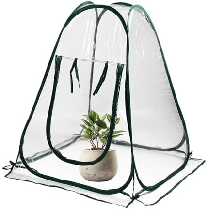 Gewächshaus Foliengewächshaus 70x70x80cm Überwinterungszelt | Überwinterungszelt für Pflanzen, Wächshaus Winterfest Stabil Winterschutz Pflanzen,Mini Gewächshaus für Balkon Garten