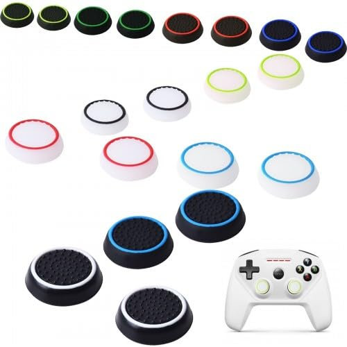 Dokeno 10 Paar Silikon Joystick Grip Kappen, Stick Kappen Thumpstick Grip Zubehör Joystick Abdeckung Gamepad Schutzzubehör für PS5 / PS4 / PS3 / Xbox 360 /Switch Pro Controllern