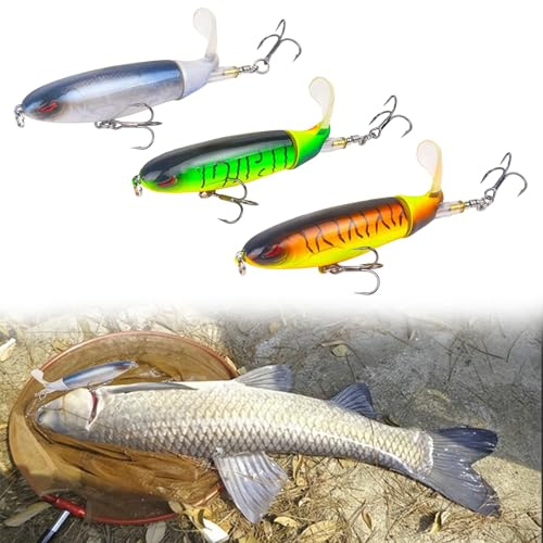 FGXY 3PCS Angelköder, Kunstköder Fische Angeln Set, Köder, Kunstköder Angel-Köder Wobbler Set, Gummifisch Set, Mit 2 Drillingshaken Gummifische, Für Hecht Barsch Zander Angeln