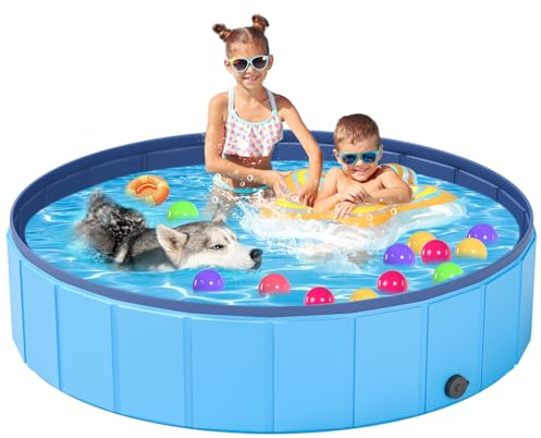 YSJILIDE Hundepool, 120 x 30CM Hundepools für Kleine, Mittlere & Große, PVC Faltbare planschbecken für Kinder für Abriebfest&rutschfest