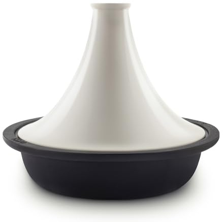 La Fonderie 1890 Tajine aus emailliertem Gusseisen ASILAH, Schüssel, Deckel, Tajines und Couscous, Kapazität 2,5 L, Beige