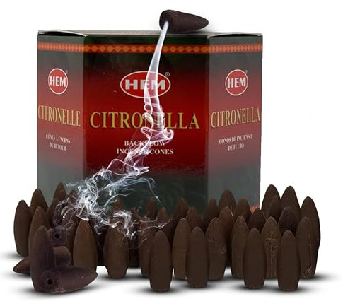 TRUMIRI Citronella Rückfluss-Räucherkegel für Wasserfall Aromatischer Rauchbrunnen Dunstfälle - Geschenkset mit 40 Stück