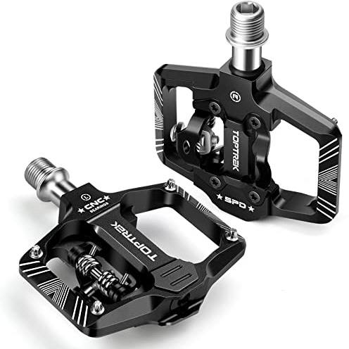 Toptrek SPD Pedale, 2 in 1 SPD/Plattform, 9/16 Zoll Achse CNC Aluminium Klickpedale, rutschfeste，Ultraleichte Rennrad Fahrradpedale mit Gedichteten Lagern für Rennrad, BMX, MTB Pedale