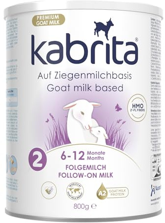 KABRITA | Ziegenmilch Folgemilch mit HMO 6-12 Monate | Hochwertige Babynahrung - Baby Milch, nahrhaft* und sanft zum Babybauch | Inhalt: 800g Babynahrung-Milchpulver