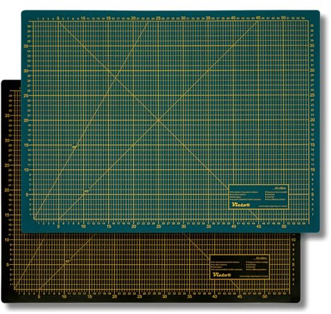 Victor Schneidematte grün schwarz 60x90cm A1 3-lagig selbstheilend | Bastelunterlage - Schneideunterlage - Schnittmatte - Schreibtischunterlage - Unterlage Schreibtisch Nähen