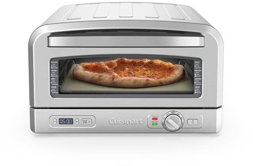 Cuisinart Pizzaofen | Für benutz im Innenbereich | Holzofengeschmack in 5 Minuten | Pizzaset enthalten: Pizzaschieber, schneider, Stein und Tiefeform | Einstellbare Zeit und Temperatur bis 400°C