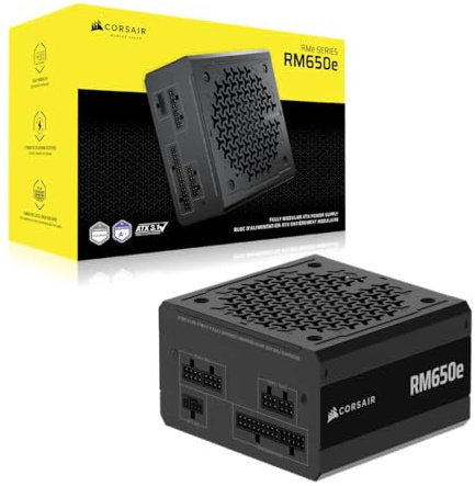 CORSAIR RM650e (2025) Geräuscharmes Vollständig Modulares ATX-Netzteil mit 12V-2x6 Kable – Zero RPM-Lüftermodus, ATX 3.1-Konform, PCIe 5.1-Unterstützung, Cybenetics Gold – Schwarz