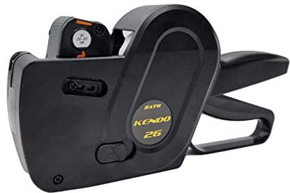 ACIT Sato Kendo Etikettiermaschine + 3 Rollen Etiketten | Professioneller manueller Preisauszeichner für Geschäfte | Schreibt Preise Daten und Chargen (8 Zeichen)