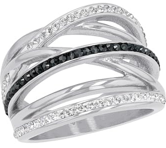 s.Oliver Ring für Damen, Edelstahl, Kristall von Swarovski, Größe: 60