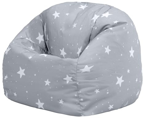 Icon Bean Bag Bazaar Kingston Outdoor Sitzsack Kinder mit Füllung, Grau | In Deutschland Hergestellt, Gaming Sitzsack, Wasserabweisender Stoff, Kinder Sessel für Kinderzimmer und Garten