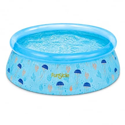 HAF - Swing Quick-Up Pool in transparent (Ø 152 x 38 cm) | ca. 400 Liter | Selbsttragender Swimmingpool (rund) | Garten Planschbecken aufblasbar für Kinder und Erwachsene - kein Werkzeug nötig