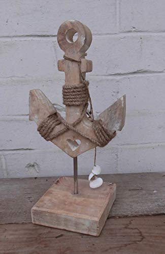 Anker Deko-Aufsteller maritimes Dekoobjekt Holz massiv Handarbeit 27cm