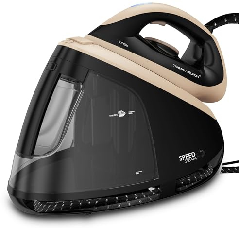 Tristan Auron Dampfbügelstation 2400 W 400g Dampfstoß | 8 bar Dampfdruck - variabler Dampf bis 155 g/min I 1,8 L Wassertank Abschaltautomatik Elite 8 (Schwarz)