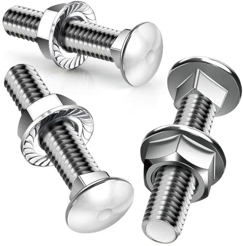 SWTYExt 25 Stück Schlossschrauben M6X40mm Schloßschrauben Flachkopfschrauben mit Flanschmuttern M6 Mutter DIN 6923 Torbandschrauben für Bauwesen Industriemaschinen Heimdekoration