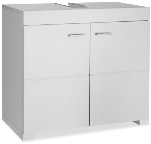 tectake® Waschbeckenunterschrank, Waschtisch Unterschrank, Badschrank für unter Waschbecken, Spüle, Schrank Möbel Badunterschrank, Waschtischunterschrank für Badezimmer & WC, Badmöbel - weiß