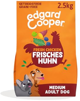 Edgard & Cooper Hundefutter, Trockenfutter für Hunde, (Huhn, 2.5kg), Getreidefrei, natürliche Zutaten und frisches Fleisch, voller essentieller Aminosäuren
