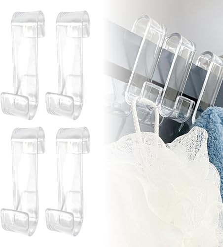 Fengxunzmm 4 Stück Haken für Rundheizkörper, Haken zum Einhängen für Heizkörper, Heizung Badheizkörper, S Haken Kunststoff zum Aufhängen, für alle Standard Radiator, Transparent