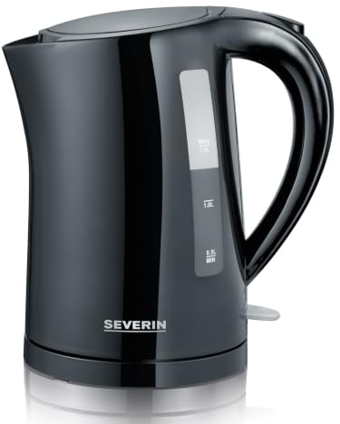 SEVERIN Wasserkocher, 1,5 L, Kalkfilter, Kunststoff, 2200 W, Schwarz [WK 3498]