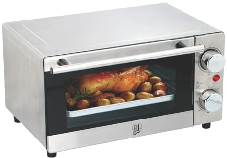 All Ride Mini Backofen - 24 Volt über Zigarettenanzünder - für unterwegs: LKW, Wohnmobil oder Boot - 300 Watt - 9 Liter - Edelstahl