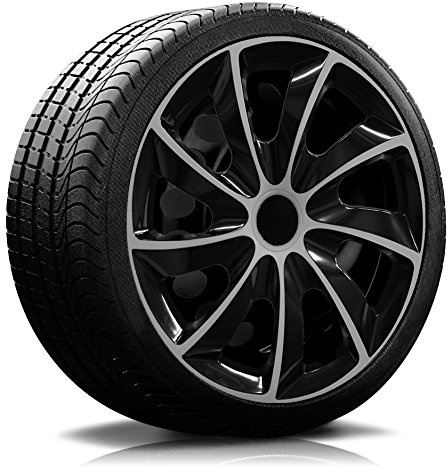 RADKAPPEN-Koenig 16 Zoll 16 RKK02 schwarz/Silber Radkappen Radzierblenden 4 Stück