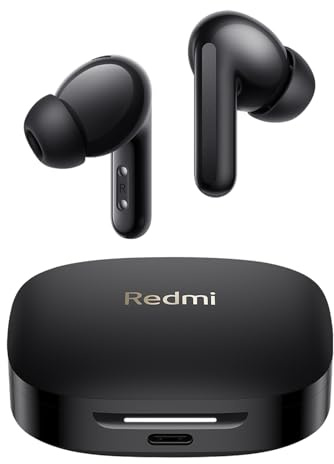 XIAOMI Redmi Buds 6 – Kabellose Bluetooth-In-Ear-Kopfhörer, Dual-Treiber, immersiver Sound, 49 dB aktive Geräuschunterdrückung, bis zu 10h+42h Akkulaufzeit, IP54, Schwarz
