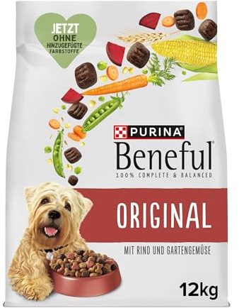 Beneful Original Hundefutter trocken, mit Rind und Gartengemüse, 1er Pack (1 x 12kg)
