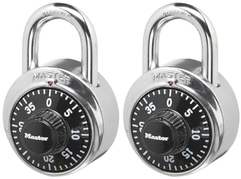 Master Lock 1500T Lock Zahlenschloss, Schwarz, 2 Pack