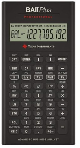 Texas Instruments BA II Plus Professional Finanzrechner schwarz