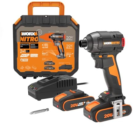 WORX WX265 Akku Schlagschrauber 20V, inkl. 2 x 2Ah Akkus & Ladegerät