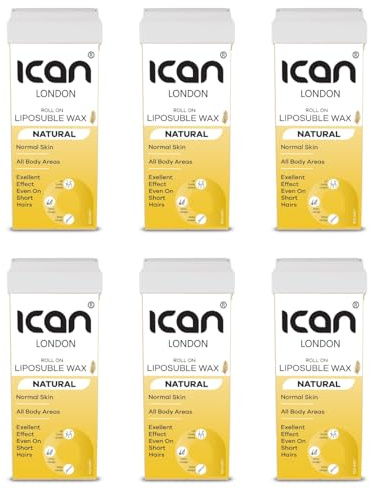 ICAN London Roll On Wachspatrone, natürliches Wachs, 100 ml, 6 Stück