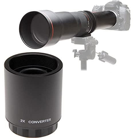 JINTU 2X Telekonverter Converter Objektiv für Spiegelreflexkamera & Digital Linsen mit T Mount 420-800mm 500mm 650-1300mm 900mm