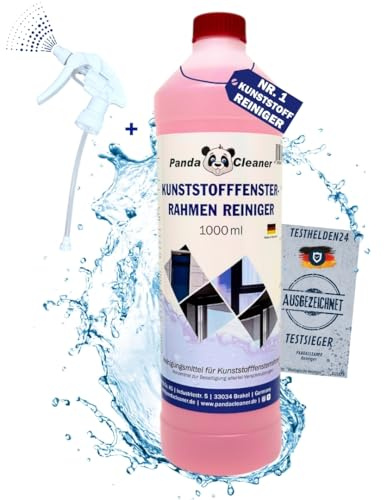 PandaCleaner Kunststofffenster Reiniger - Gegen hartnäckigen Schmutz | 1L Spray Klebereste Entferner Kunststoff - Kunststoffreiniger Fenster für alle Kunststoff Oberflächen