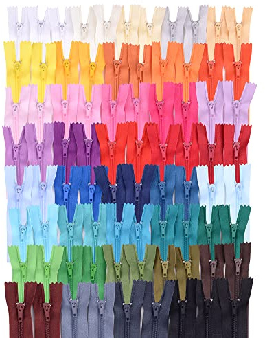 Jajasio Set 80 Reißverschlüsse sortiert nicht teilbar, Ersatz Reissverschluss für Hosen, Kleidung und Tasche Reparaturset 20 cm