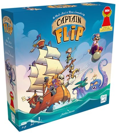 PlayPunk, Captain Flip, Familienspiel, Nominiert zum Spiel des Jahres 2024 | Legespiel mit innovativem Flip-Mechanismus und Piraten-Thema für 2-5 Spieler, 20 Minuten, Brettspiel ab 8 Jahren, Deutsch