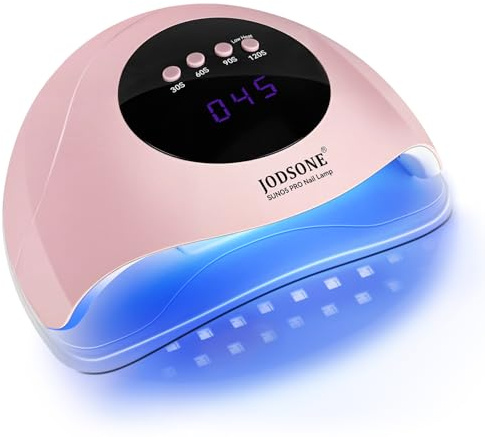 JODSONE UV-Nagellampe, LED-Gel-Nageltrockner, tragbare Gel-Nagellampe mit Auto-Sensor und 4 Timern, für den Heimsalon, Nagelwerkzeuge, Rosa