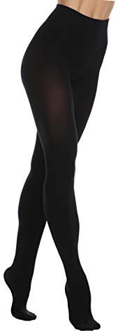 EVERSWE 80D Microfaser Damen Strumpfhose (L/XL, Schwarz)