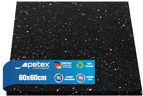 PETEX Antivibrationsmatte 60x60x1cm – Zuschneidbare Gummimatte für Waschmaschine, Trockner & 3D Drucker | Rutschfeste, vibrationsdämpfende Unterlage aus Gummi