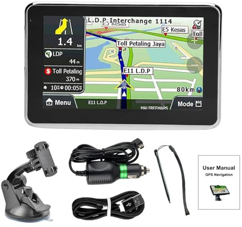 AceSupever 5-Zoll GPS Navigationsgeräte für Auto, Lebenslange Kartenupdates | Für Autos/LKW/Busse/Taxis Linien, 256MB/8GB Speicher, MP3 FM, Mehrere Routenauswahl, Über 30 Sprachen, Sprach/Bildhinweise