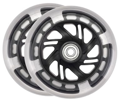 Micro LED Leuchtrollen Set Maxi (2 Stck.) - Blau/Weiß, 120mm PU-Rollen mit Kugellagern