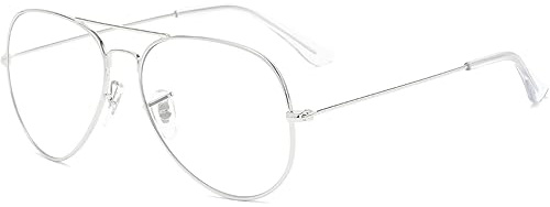 Brille Ohne Stärke Damen Herren - Retro Pilotenbrille 80er Fakebrillen