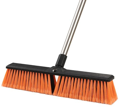 Mitclear 45cm Kehrbesen Besen mit Langem Stiel(163cm), Robuste Garten- & Straßenbesen mit Steifen Borsten für Garten, Wege, Hof, Terrasse, Lagerhalle und Garage, Gartenbesen Broom für den Außenbereich