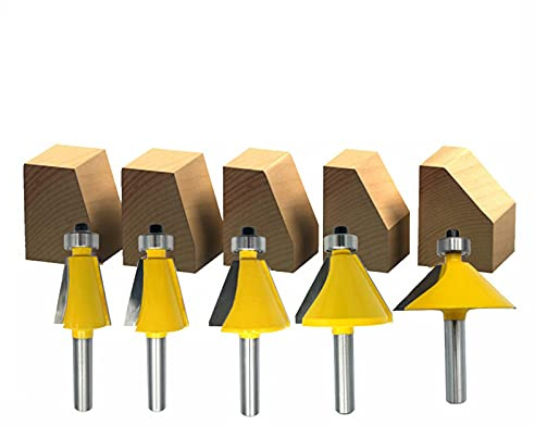 5 Stücke 8mm Schaft Fasenfräser Hartmetall Holzbearbeitung Fasenfräser Kugellager Kegelfräser Fräser Holzbearbeitung Cutter